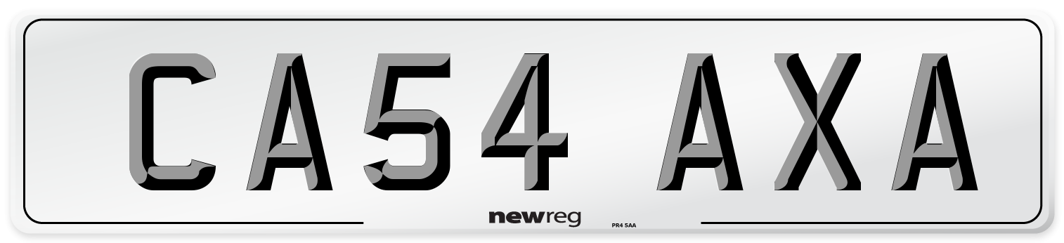 CA54 AXA Number Plate from New Reg